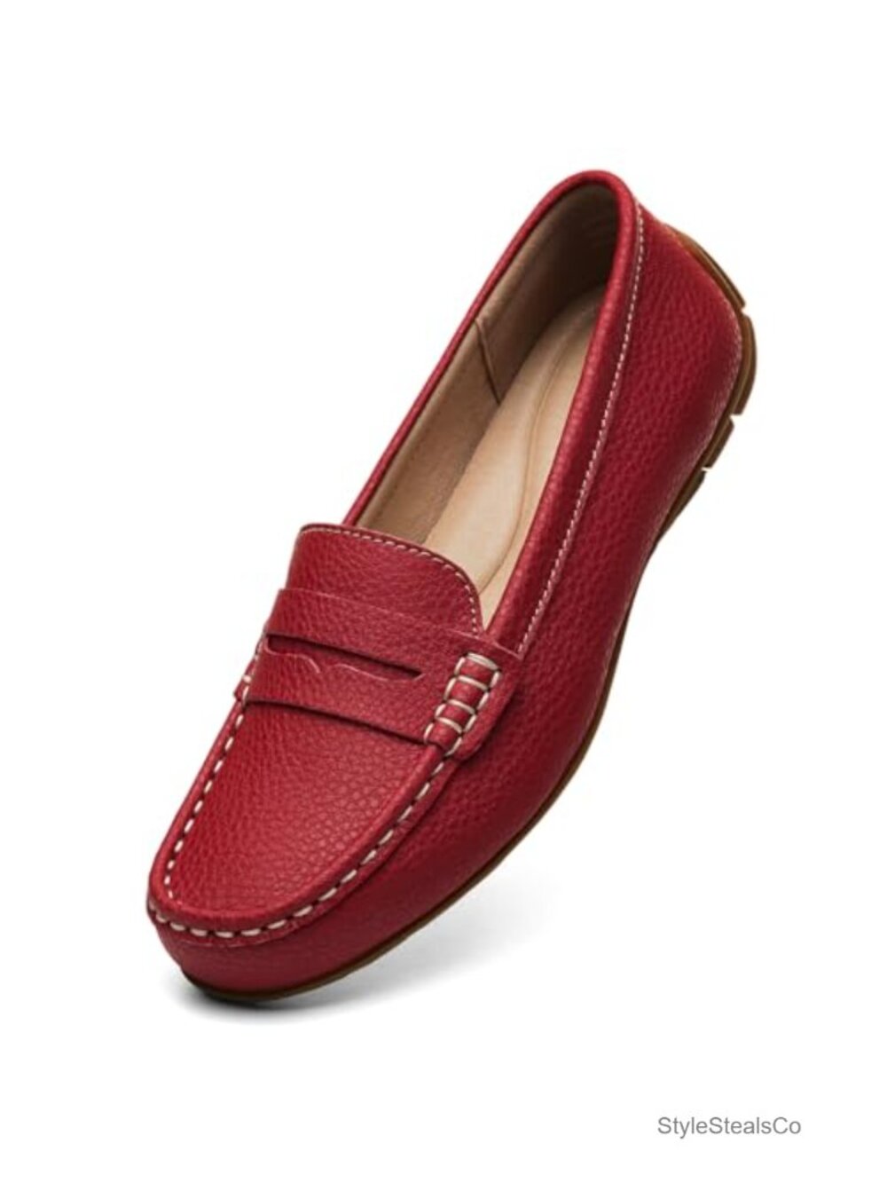 KORDAL Leather Penny Loafers Slip-Ons Comfortable Lightweight Flats